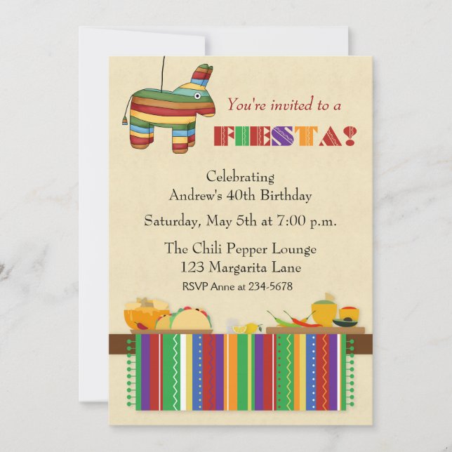 Taco Table Fiesta Invitation (Front)