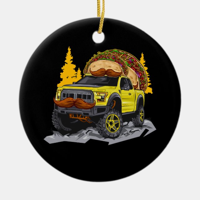 Taco Tacos Truck TRD Overlanding Overland 4X4 Truc Ceramic Tree Decoration (Front)