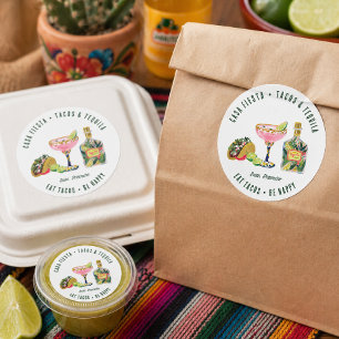 Taco Takeout Sticker Fiesta Packaging Label