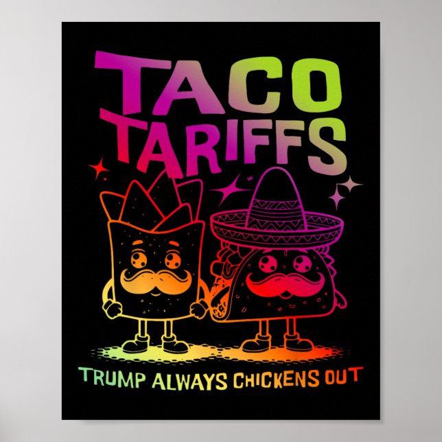 Taco Tarriffs Trump Always Chickens Out  Poster (Front)