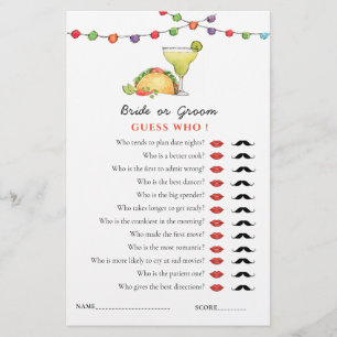 Taco & Tequila Fiseta 'Guess Who' Shower game 