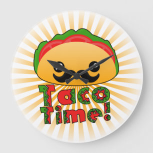 Taco Time Large Clock