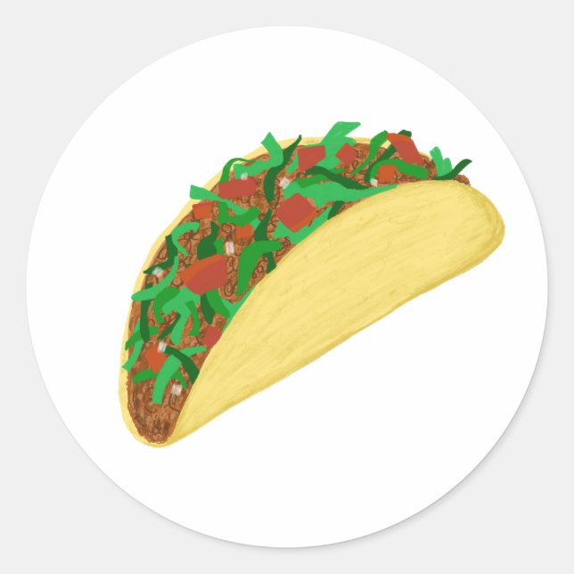 Taco Time - let's eat tacos Classic Round Sticker (Front)