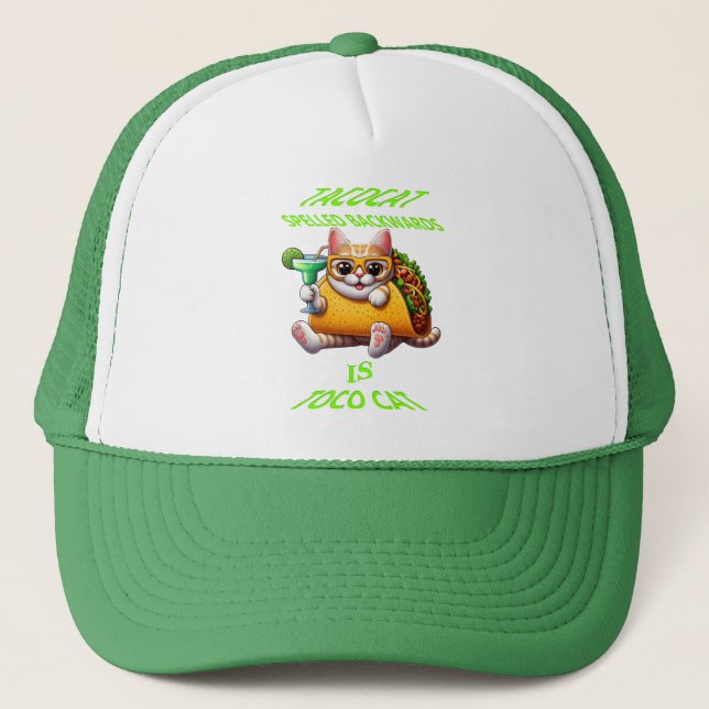 Taco Treats With Feline Friend Trucker Hat (Front)