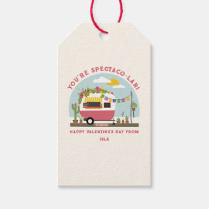 Taco Truck Pun Pink Camper School Valentine  Gift Tags