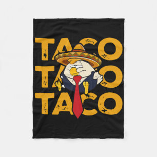 Taco Trump Always Chickens Out Funny Chicken Trump Fleece Blanket