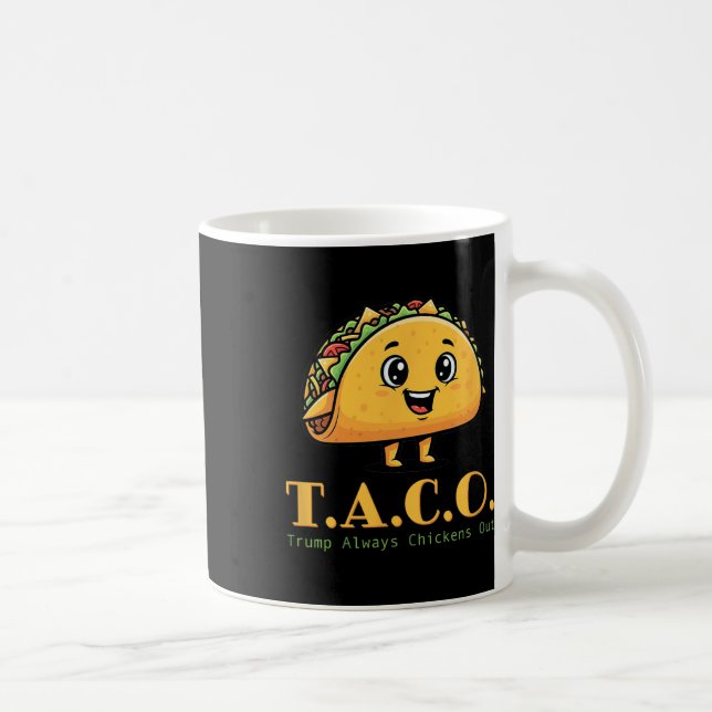 Taco Trump Always Chickens Out Funny Democrat Joke Coffee Mug (Right)