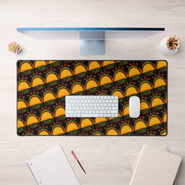 Taco Trump Always Chickens Out Funny Desk Mat (Office 1)