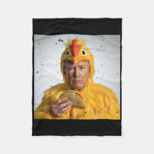 Taco Trump Always Chickens Out Funny Tariffs Humor Fleece Blanket