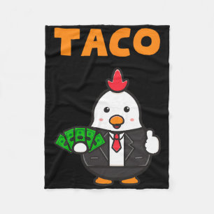 Taco Trump Always Chickens Out Funny Trendy Chicke Fleece Blanket