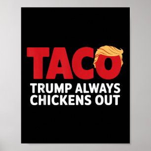 Taco Trump Always Chickens Out Poster