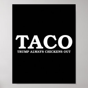Taco Trump Always Chickens Out Tariff Talk Poster
