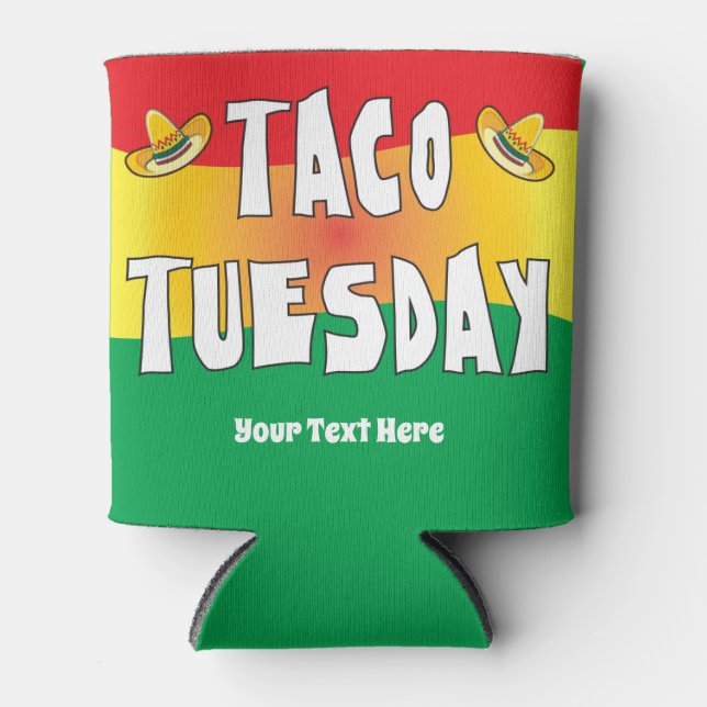 Taco Tuesday Bright Colours Can Cooler (Front)