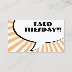 taco tuesday business card