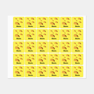 Taco Tuesday Design - Small Square Clothing Label 