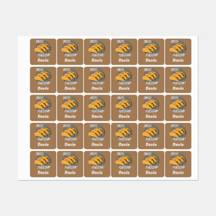 Taco Tuesday Design - Small Square Clothing Label 