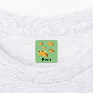 Taco Tuesday Design - Small Square Clothing Label 