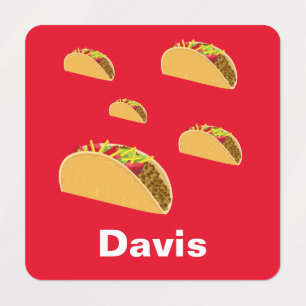 Taco Tuesday Design - Small Square Clothing Label 