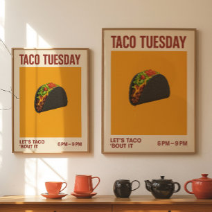 Taco Tuesday Kitchen Wall Art Funny Taco Poster