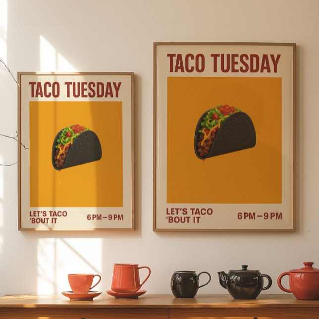 Taco Tuesday Kitchen Wall Art | Funny Taco Poster (Creator Uploaded)