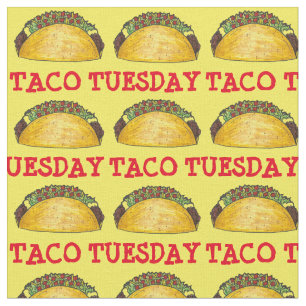 Taco Tuesday Mexican Food Tacos Yellow Fabric