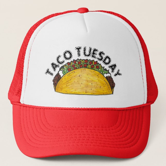 TACO TUESDAY Mexican Tex Mex Food Tacos Foodie Trucker Hat (Front)