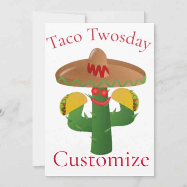 Taco Tuesday Saguaro Cactus Thunder_Cove Invitation (Front)