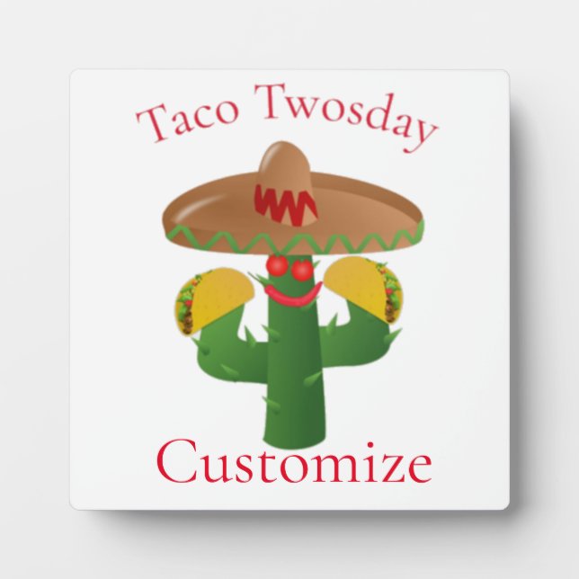 Taco Tuesday Saguaro Cactus Thunder_Cove Plaque (Front)