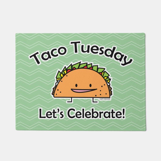 Taco Tuesday shell cheese Mexican food Doormat (Front)