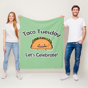 Taco Tuesday shell cheese Mexican food Fleece Blanket