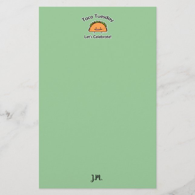Taco Tuesday shell cheese Mexican food Stationery (Front)