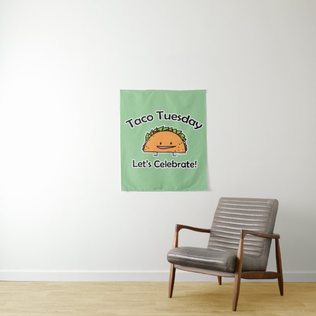Taco Tuesday shell cheese Mexican food Tapestry (In Situ)