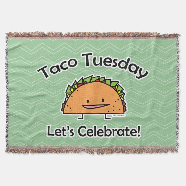 Taco Tuesday shell cheese Mexican food Throw Blanket (Front)