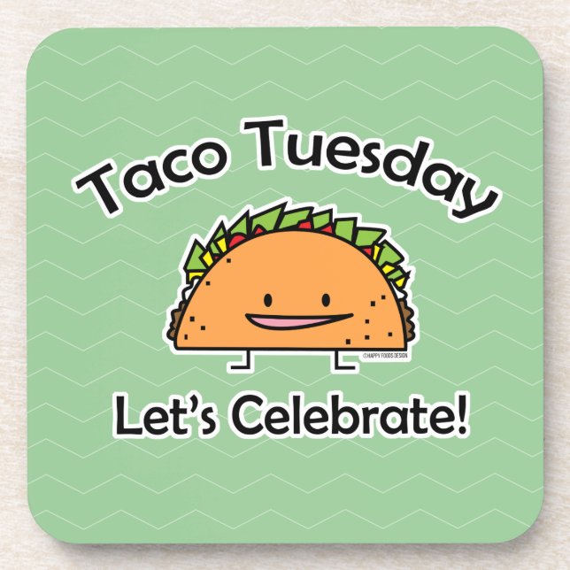 Taco Tuesday shell cheese Mexican food tortilla Coaster (Front)