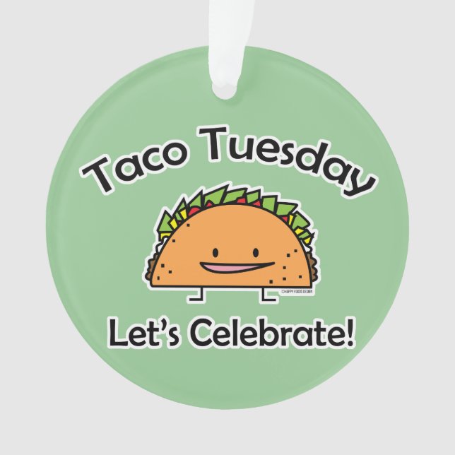 Taco Tuesday shell cheese Mexican food tortilla Ornament (Front)