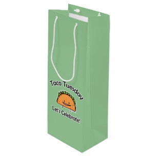 Taco Tuesday shell cheese Mexican food Wine Gift Bag