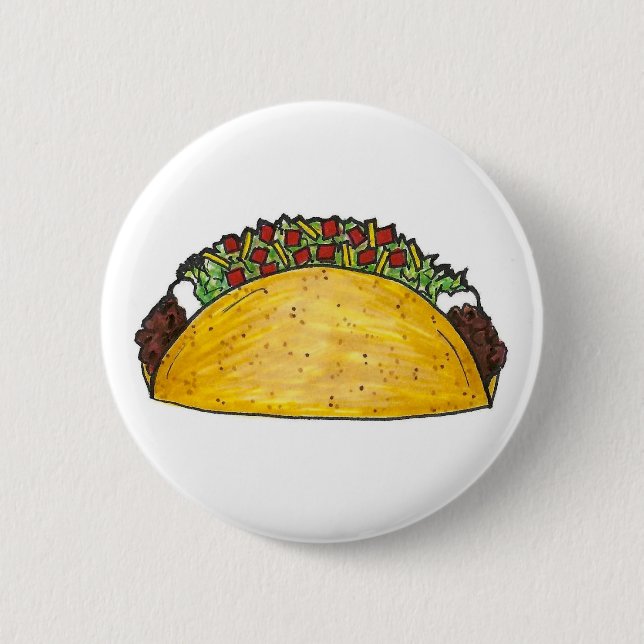Taco Tuesday Tex Mex Mexican Food Cinco de Mayo 6 Cm Round Badge (Front)