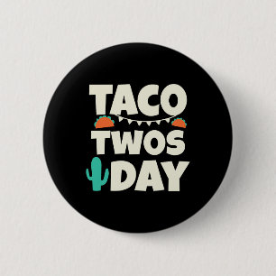 Taco Twosday 2nd Birthday Party 6 Cm Round Badge