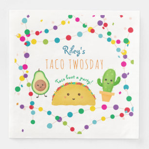 Taco TWOSDAY second 2nd birthday fiesta theme Napkin
