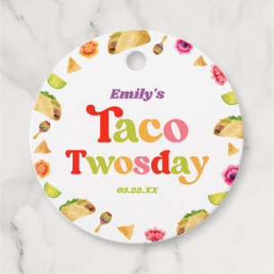 Taco Twosday Taco Tuesday 2nd Birthday Party Favour Tags