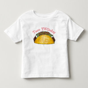 Taco TWOsday Tuesday 2 Two Year Old Birthday Party Toddler T-Shirt