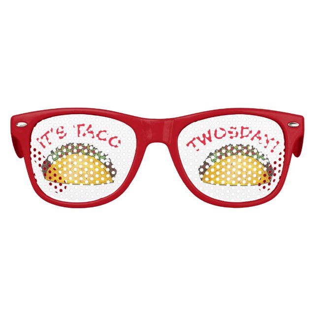 Taco TWOSday Tuesday 2nd Birthday Party Fiesta Kids Sunglasses (Front)