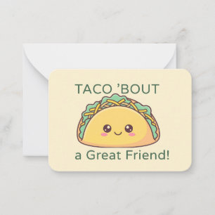 Taco Valentine Classroom Card – Flat Note Card