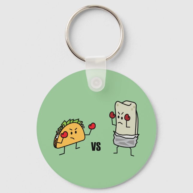 Taco vs burrito key ring (Front)