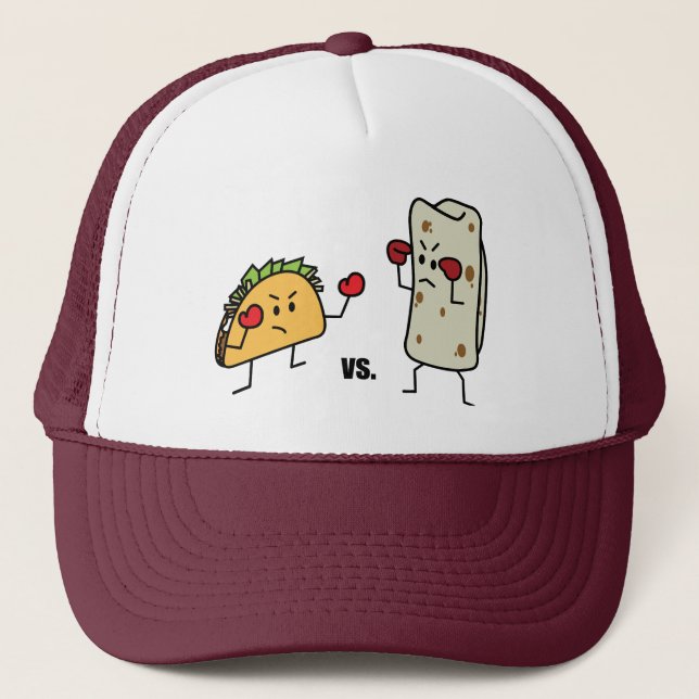 Taco vs burrito trucker hat (Front)