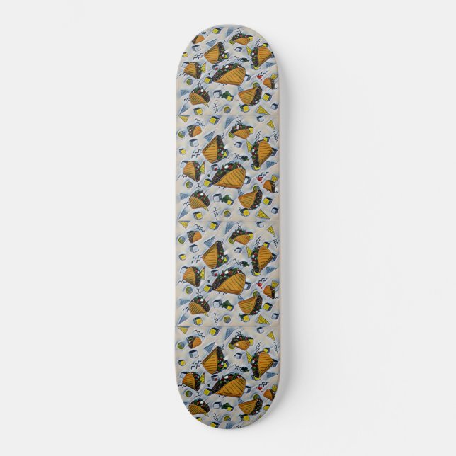 Taco Watercolor Skateboard (Front)