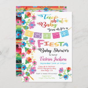 Taco'about a baby Mexican fiesta baby shower Invitation