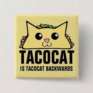 Tacocat Backwards 15 Cm Square Badge
