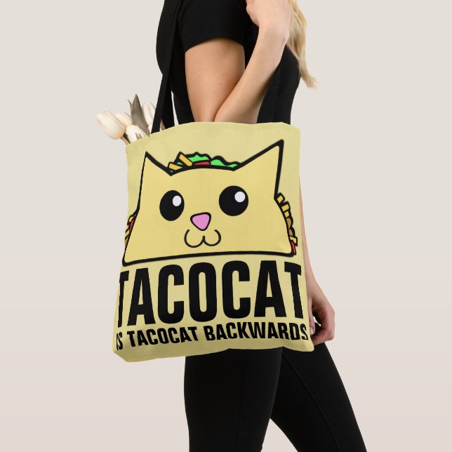 Tacocat Backwards Tote Bag (Close Up)