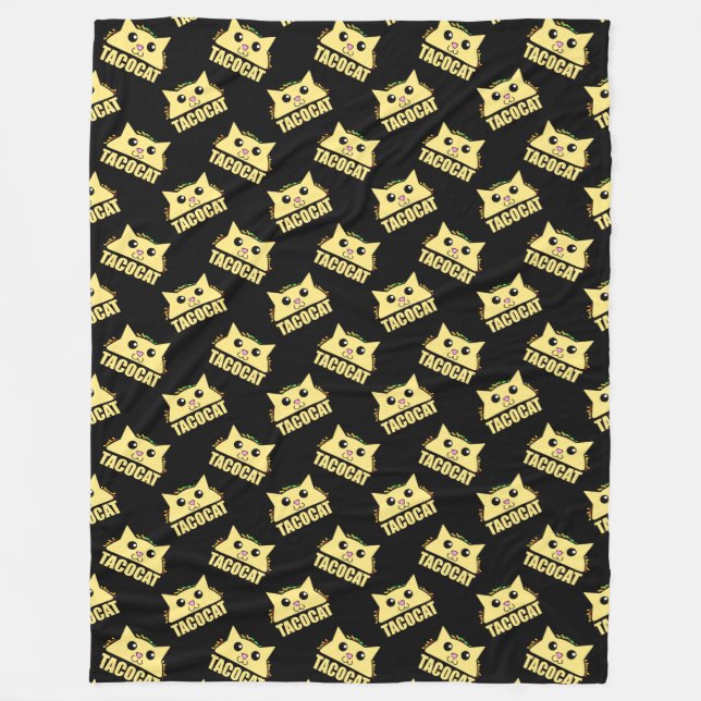 Tacocat Black II Fleece Blanket (Front)